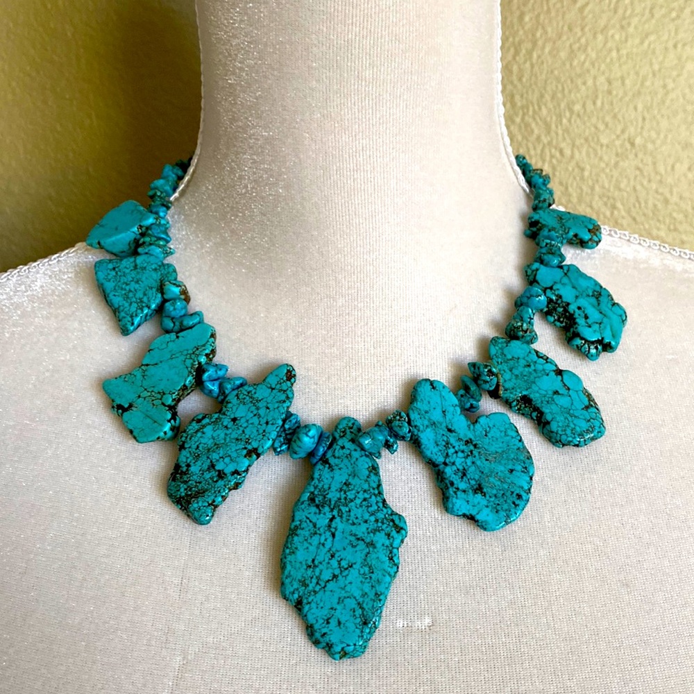 18” turquoise necklace statement piece!